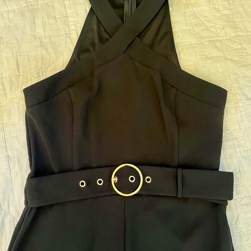MICHAEL Kors Pleated Embellished Georgette Halter Jumpsuit Size Small - Picture 12 of 15